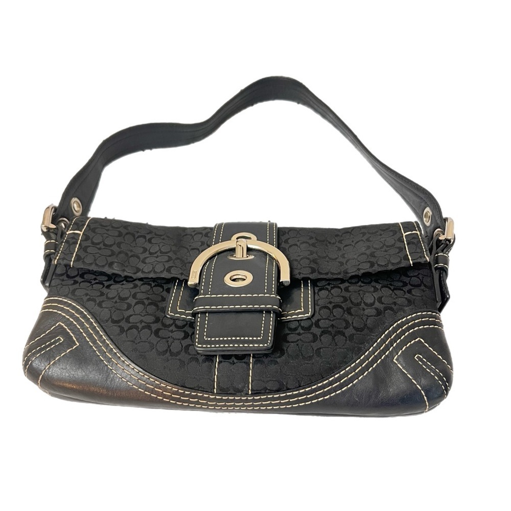 Vintage Coach Soho Black Signature C Pattern Canvas Y2K Hobo Bag F05Q-3628 - Picture 6 of 11